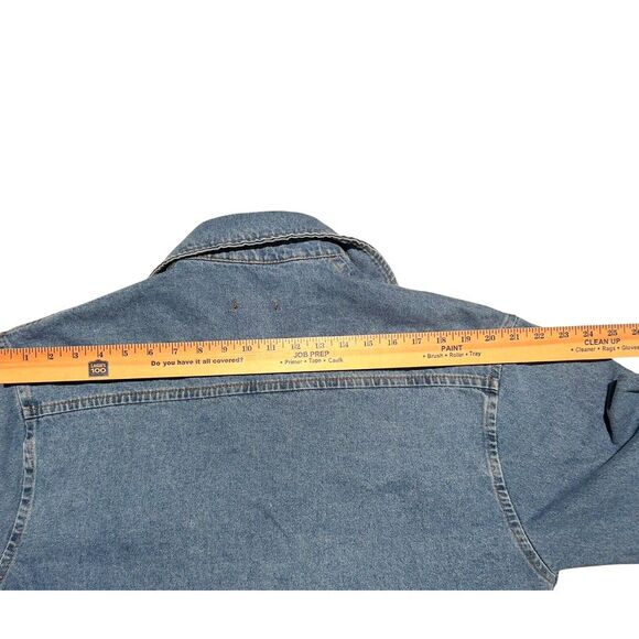 Nasty Gal Top Size US 8 Blue Denim Oversized Collared‎ Relaxed Shirt Jacket Warm - Picture 11 of 14